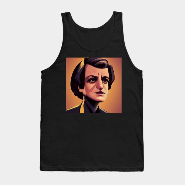 Ayn Rand portrait | Comics Style Tank Top by Classical